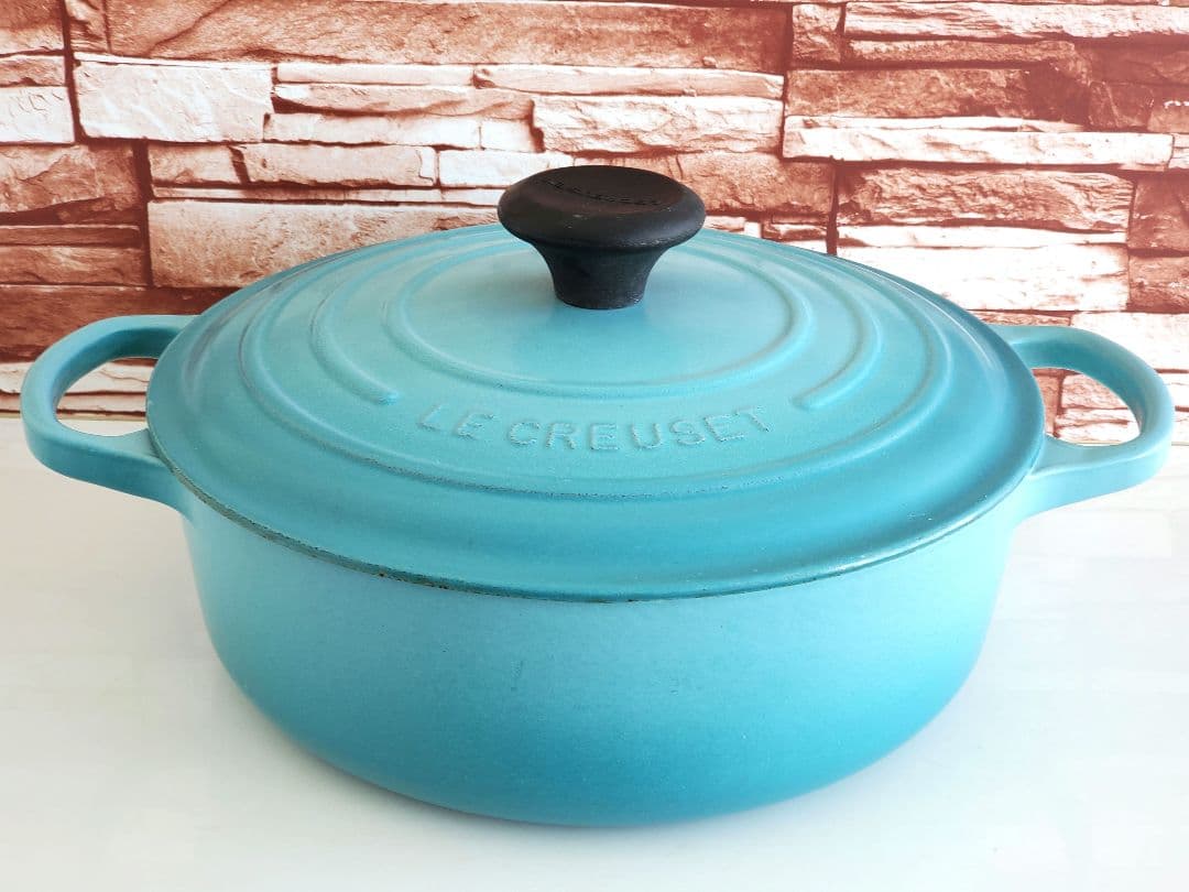 ルクルーゼ　24cm　ココットジャポネーズ　廃盤カリビアンブルー