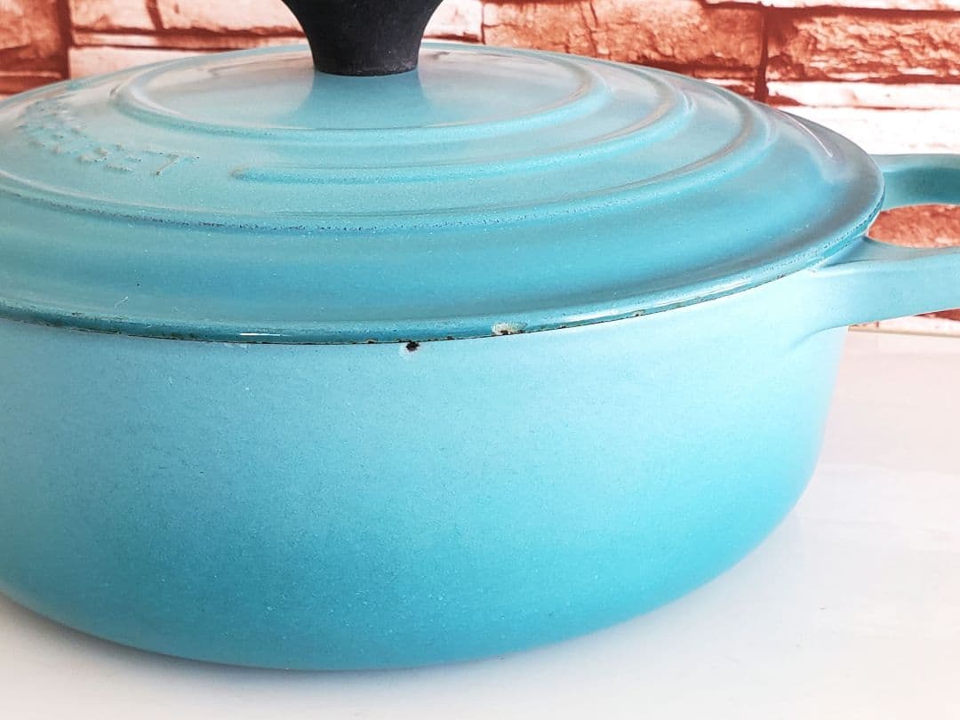 ルクルーゼ　24cm　ココットジャポネーズ　廃盤カリビアンブルー
