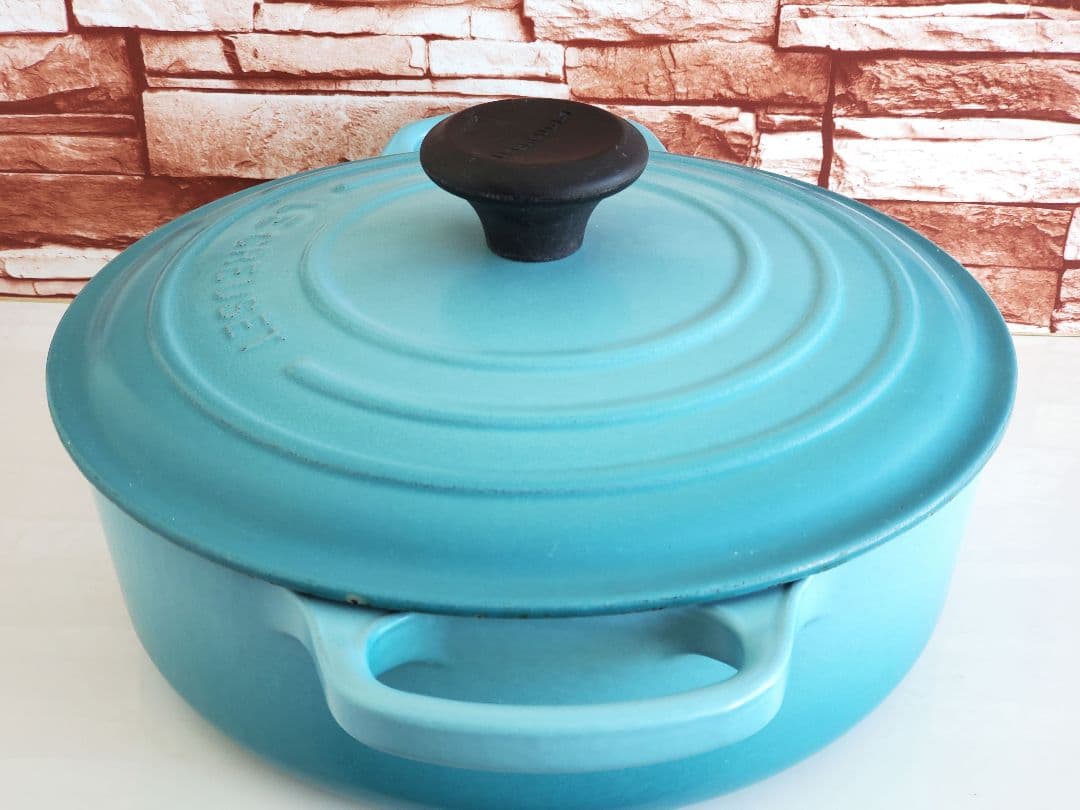 ルクルーゼ　24cm　ココットジャポネーズ　廃盤カリビアンブルー