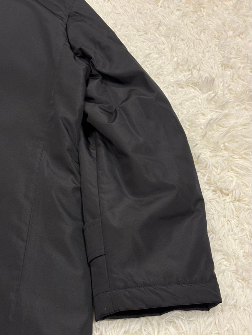 アクアスキュータム 比翼 シルク ライナー ダウン ステンカラー 38 M 黒