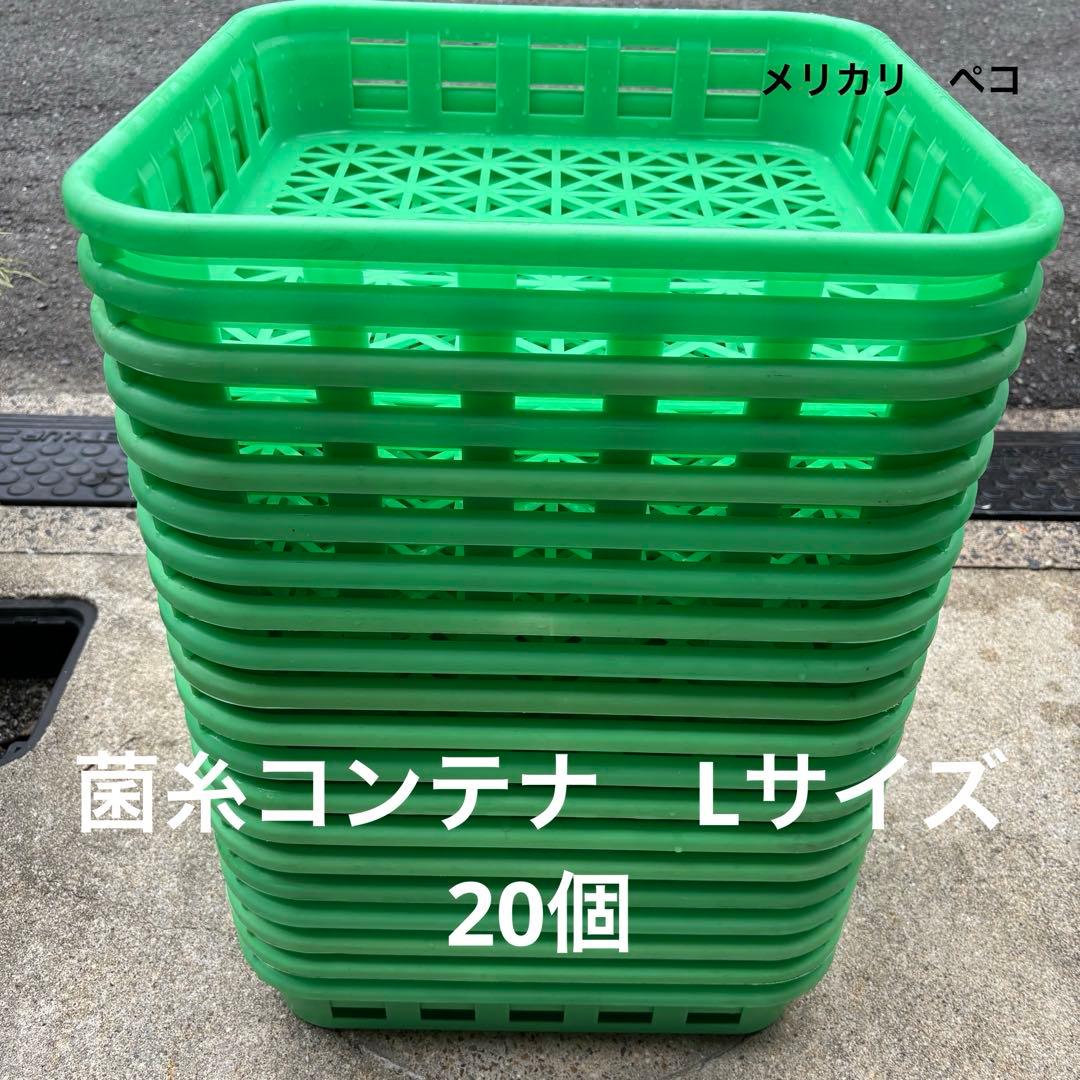 【中古菌糸コンテナL20個】 菌床ボトルの整理に最適　積み重ねでスペース確保♪