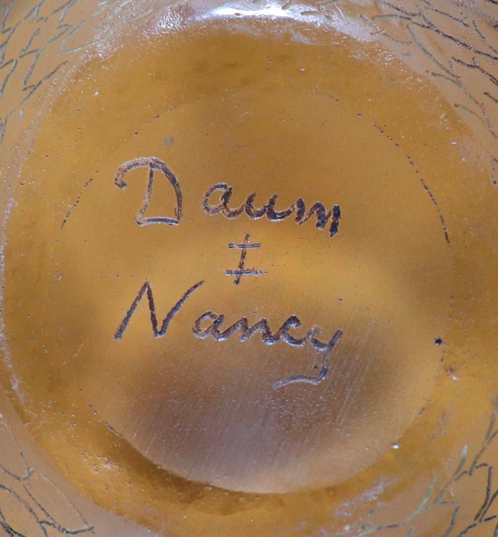 美術館級!!ドーム・ナンシー とぐろを巻いた蛇球体型壺 橙色花瓶 スネーク 丸型