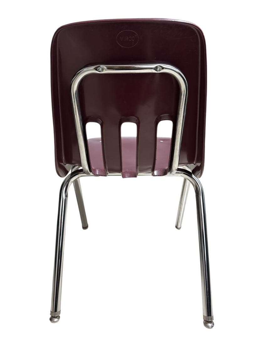 【希少】Virco バルコ スタッキングチェア M9018 ワイン レッド