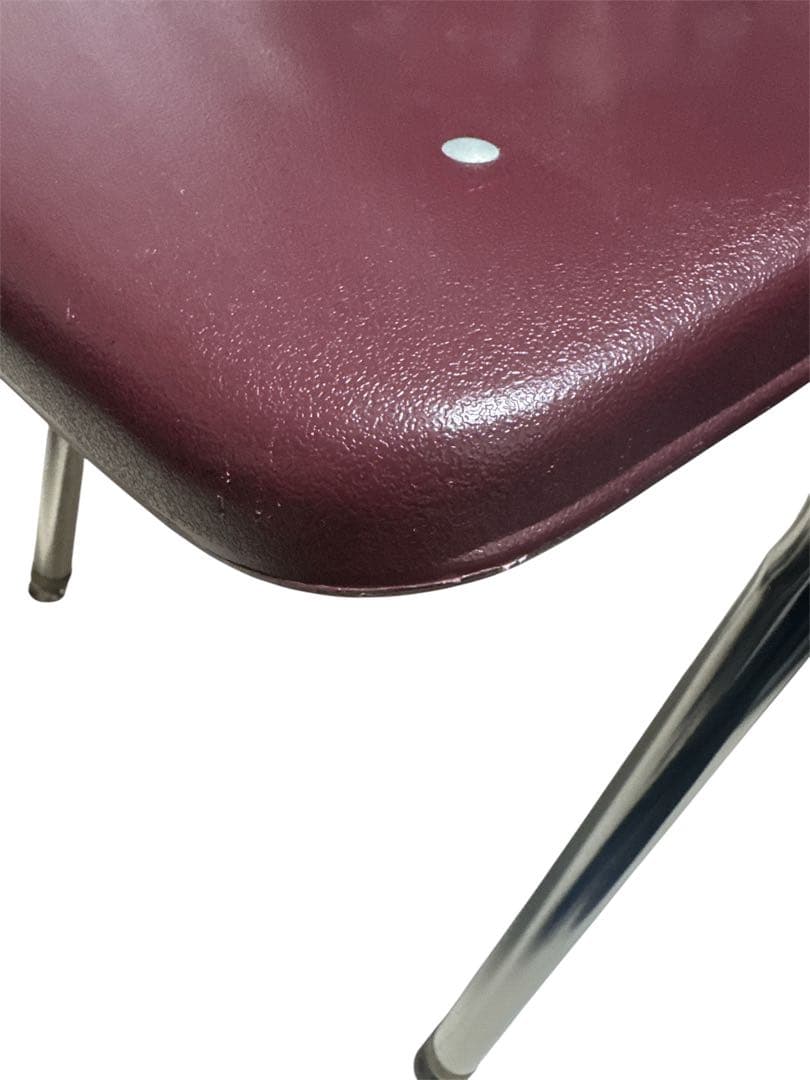 【希少】Virco バルコ スタッキングチェア M9018 ワイン レッド