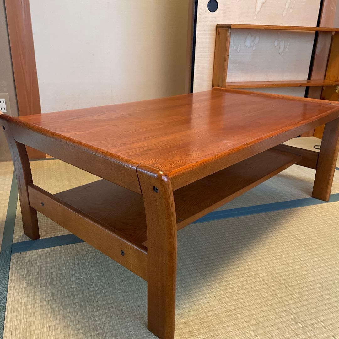 カリモク 木製座卓 下棚付き　ローテーブル