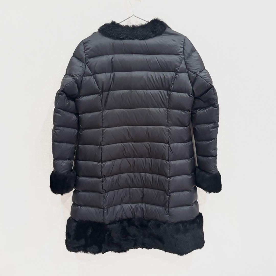 美品！EMMETI エンメティムートン　ダウンコート　ファー　ブラック