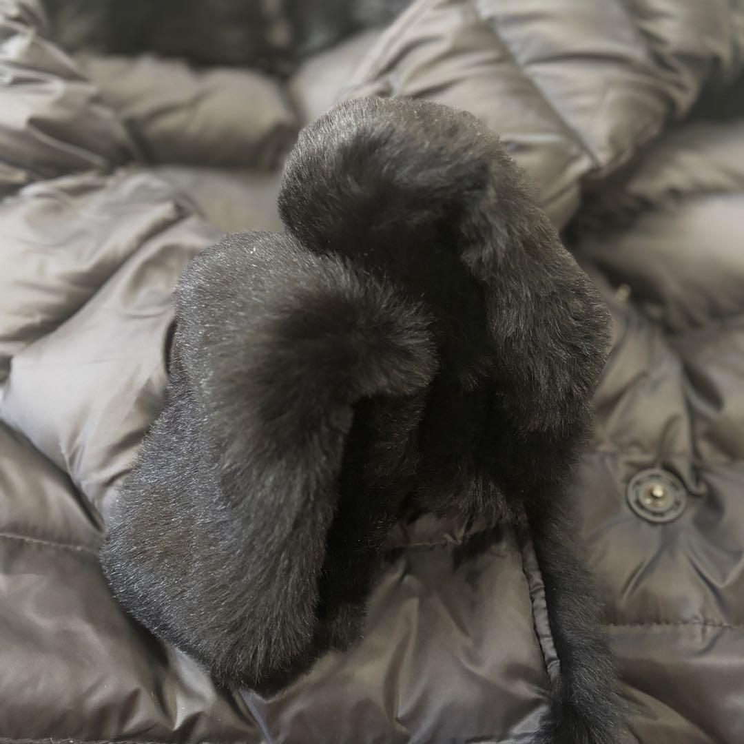 美品！EMMETI エンメティムートン　ダウンコート　ファー　ブラック