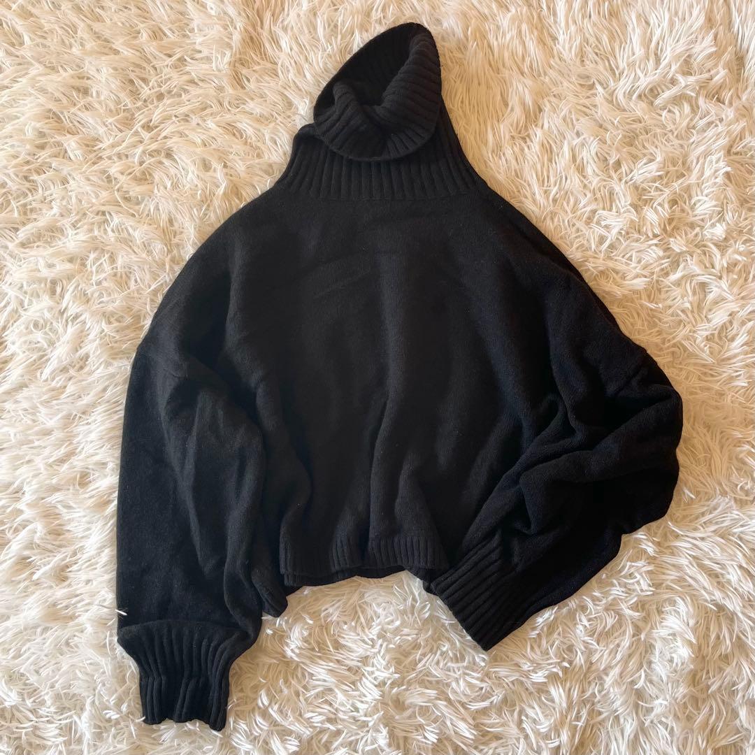 近年✨ ドゥーズィエムクラス クロップドタートルネックプルオーバー 黒 カシミヤ