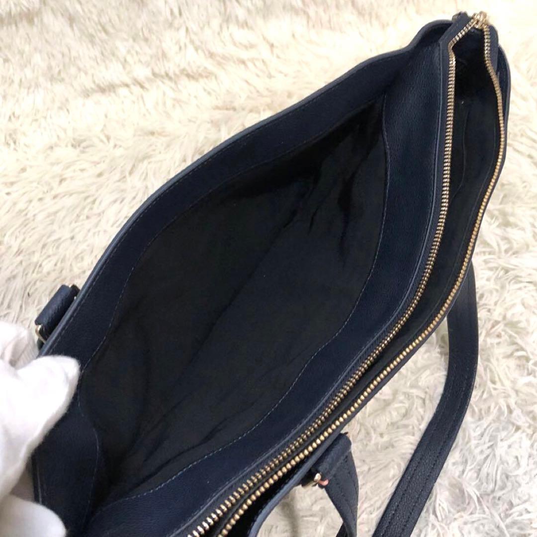 未使用級✨✨ポールスミス レザー　マルチストライプ　トートバッグ ネイビー