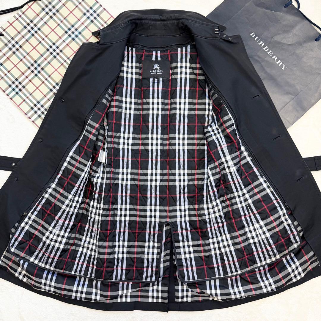 【美品】バーバリーブラックレーベル 着脱可能 ライナー付 トレンチコート M