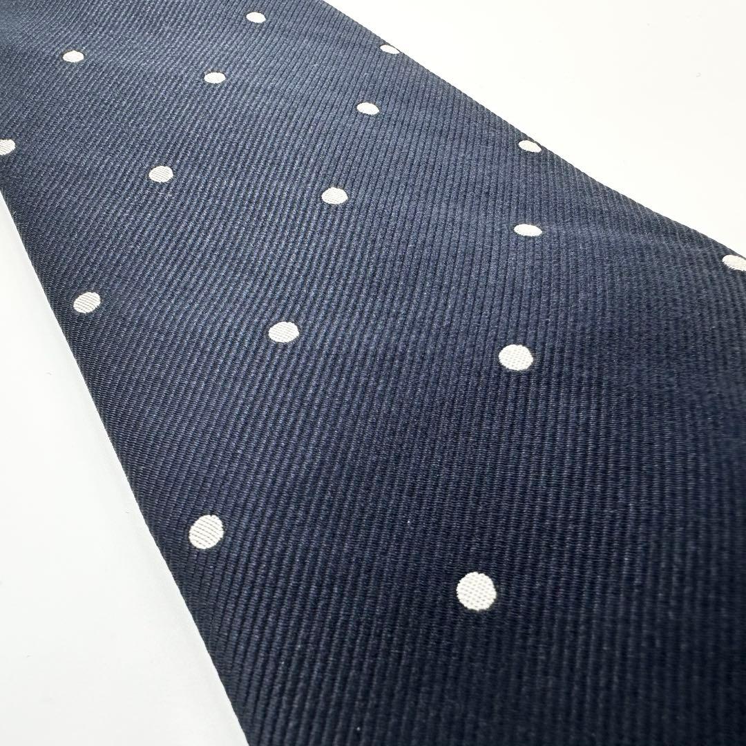 未使用品◎Loro Piana シルクネクタイ メンズ ビジネス ドット柄 紺
