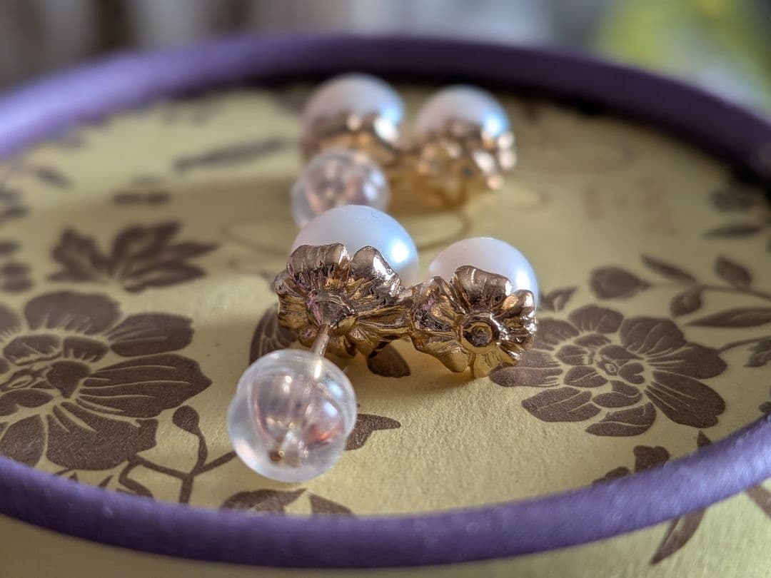 Chang Mee パールフラワーピアス