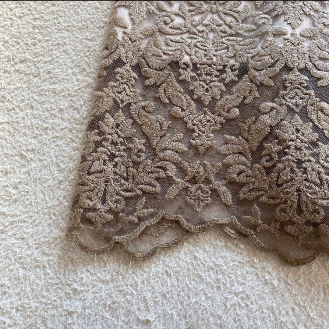 【2025年モデル】anuans エンブロイダリーレーススカート　ベージュ