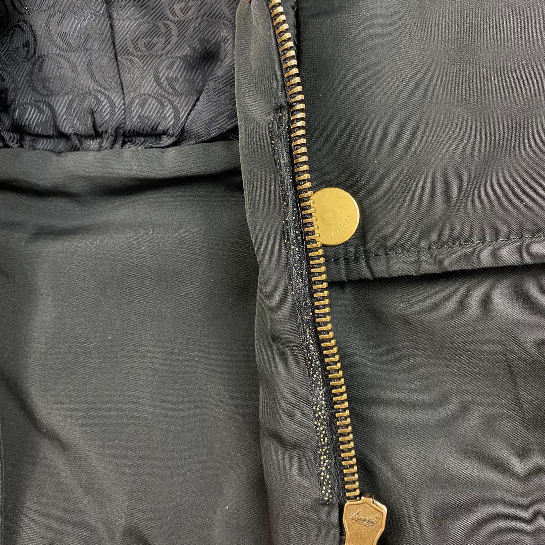 裏地GG◎GUCCI グッチ　ダウンベスト　金ボタン　フード　ジップアップ