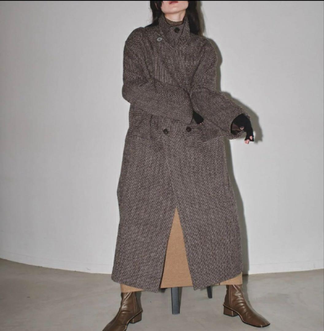 TODAYFUL ダブルカラーツイードコート