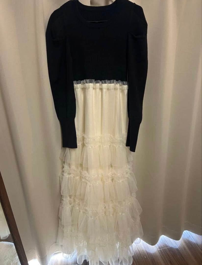Acka. tulle tiered knit dress 即日発送