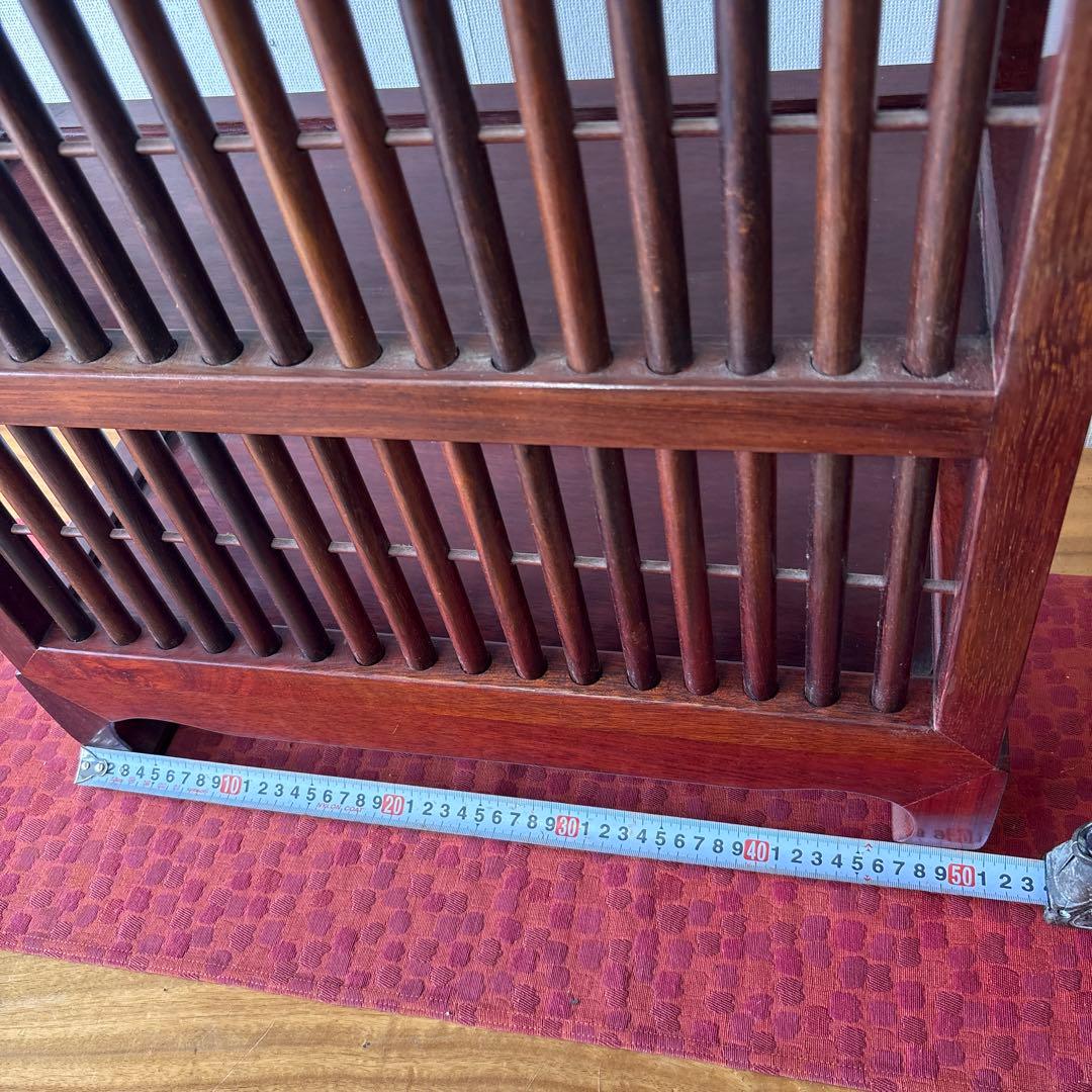 無垢材　格子　縦浅　小棚　高さ約70cm 幅約51cm