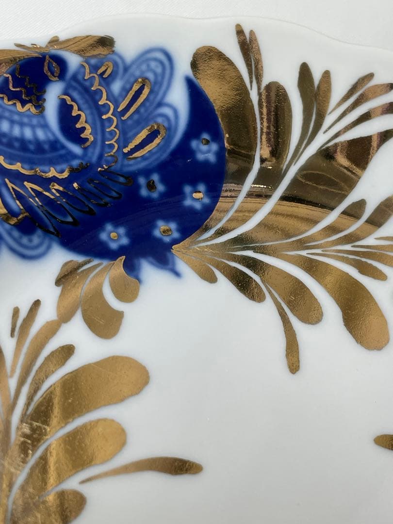 ロモノーソフ　ロシア　ゴールデンガーデン　皿　金彩　希少　５枚