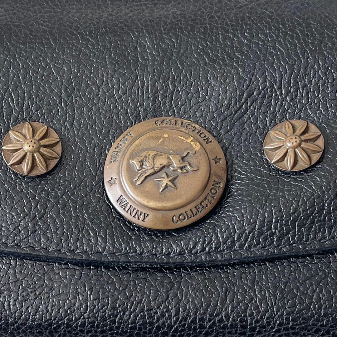 ⭐️美品⭐️　IL BISONTE　二つ折り財布　ワニーコレクション　ブラック