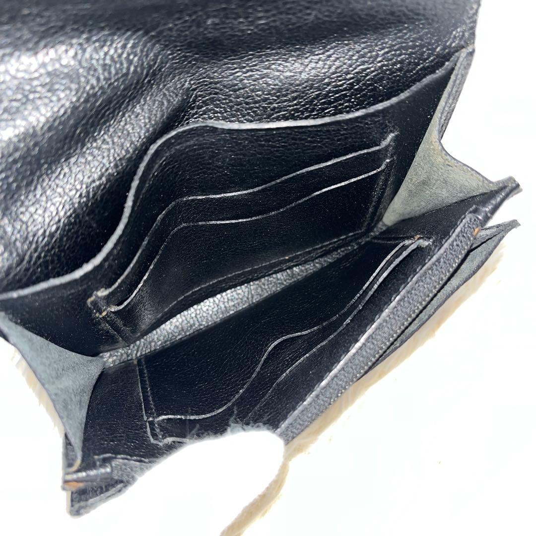 ⭐️美品⭐️　IL BISONTE　二つ折り財布　ワニーコレクション　ブラック