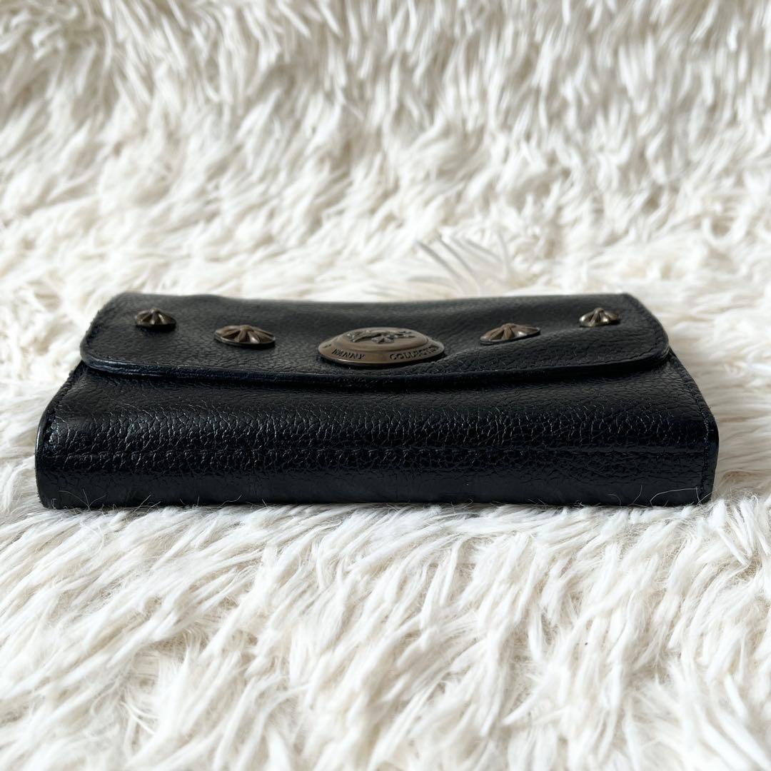⭐️美品⭐️　IL BISONTE　二つ折り財布　ワニーコレクション　ブラック