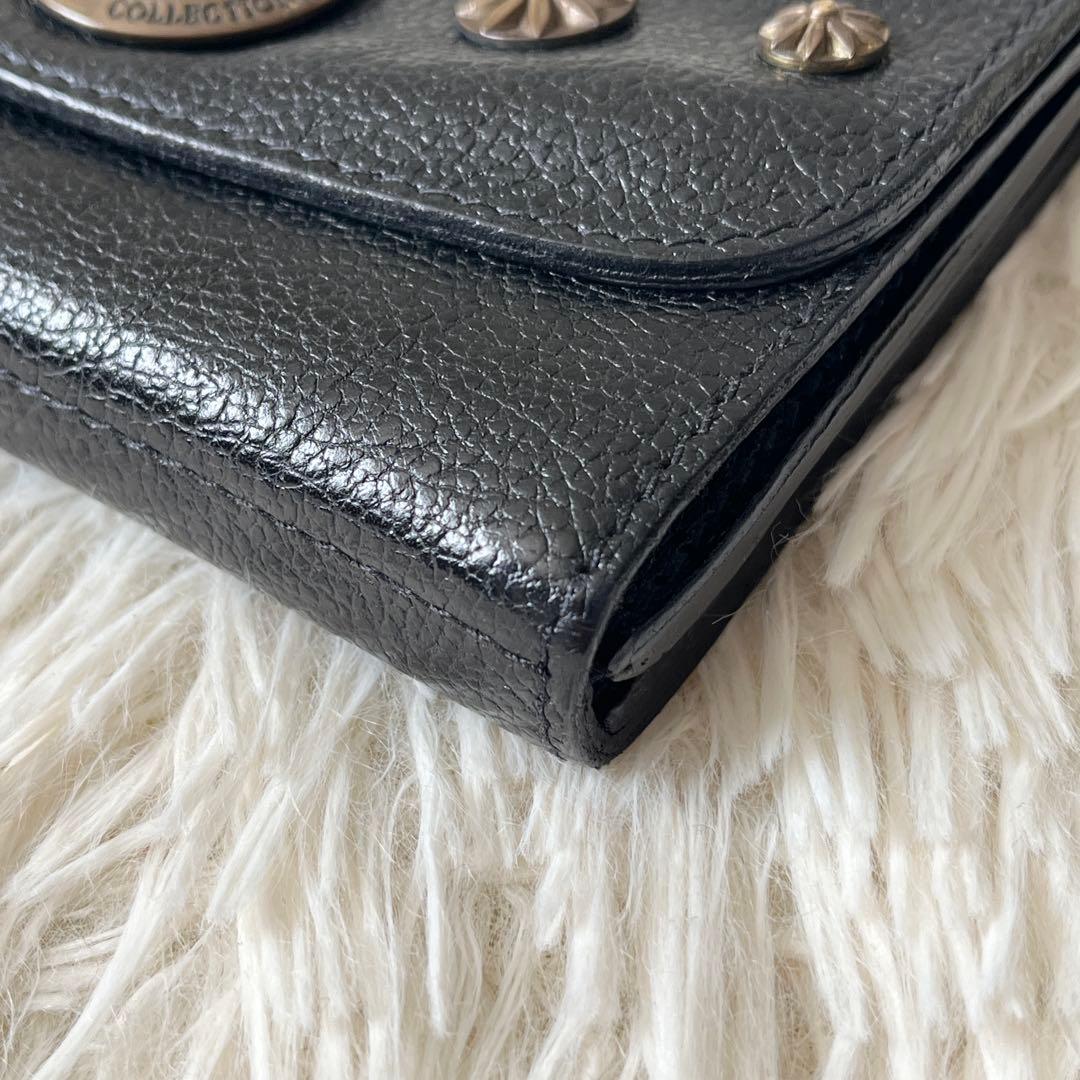 ⭐️美品⭐️　IL BISONTE　二つ折り財布　ワニーコレクション　ブラック