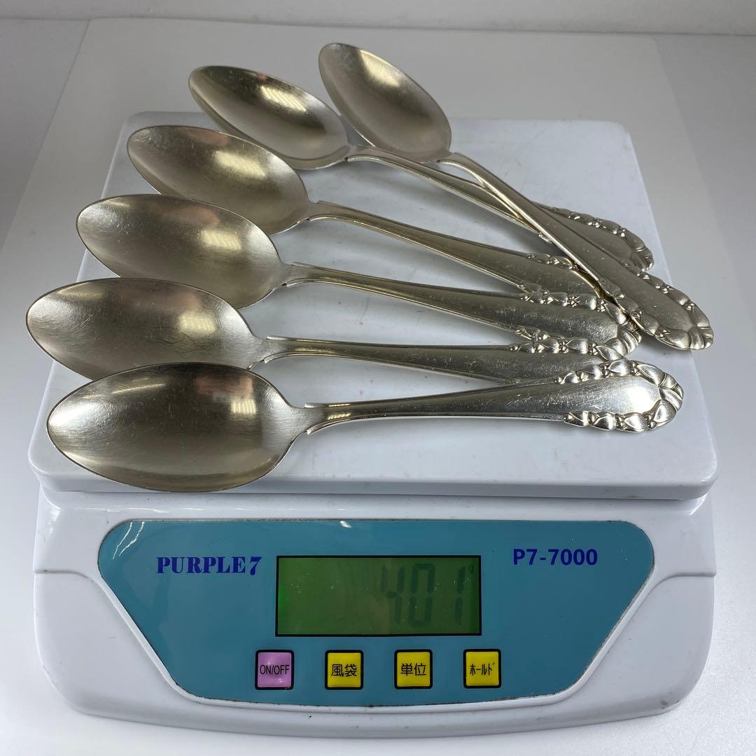 ジョージジェンセン　ローズリリーディナースプーン　6本　袋付401g 19.6㎝