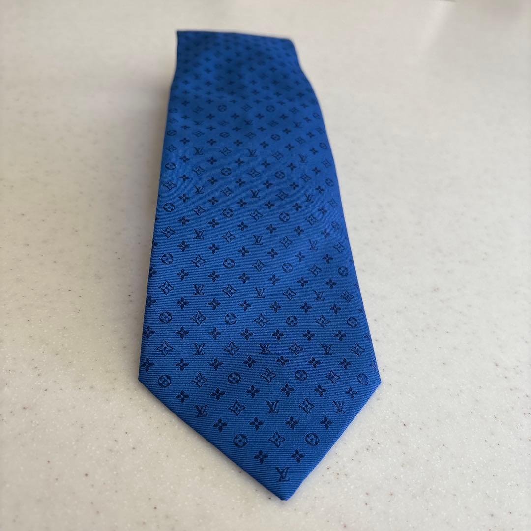 LOUIS VUITTON ネクタイ 青色 モノグラム