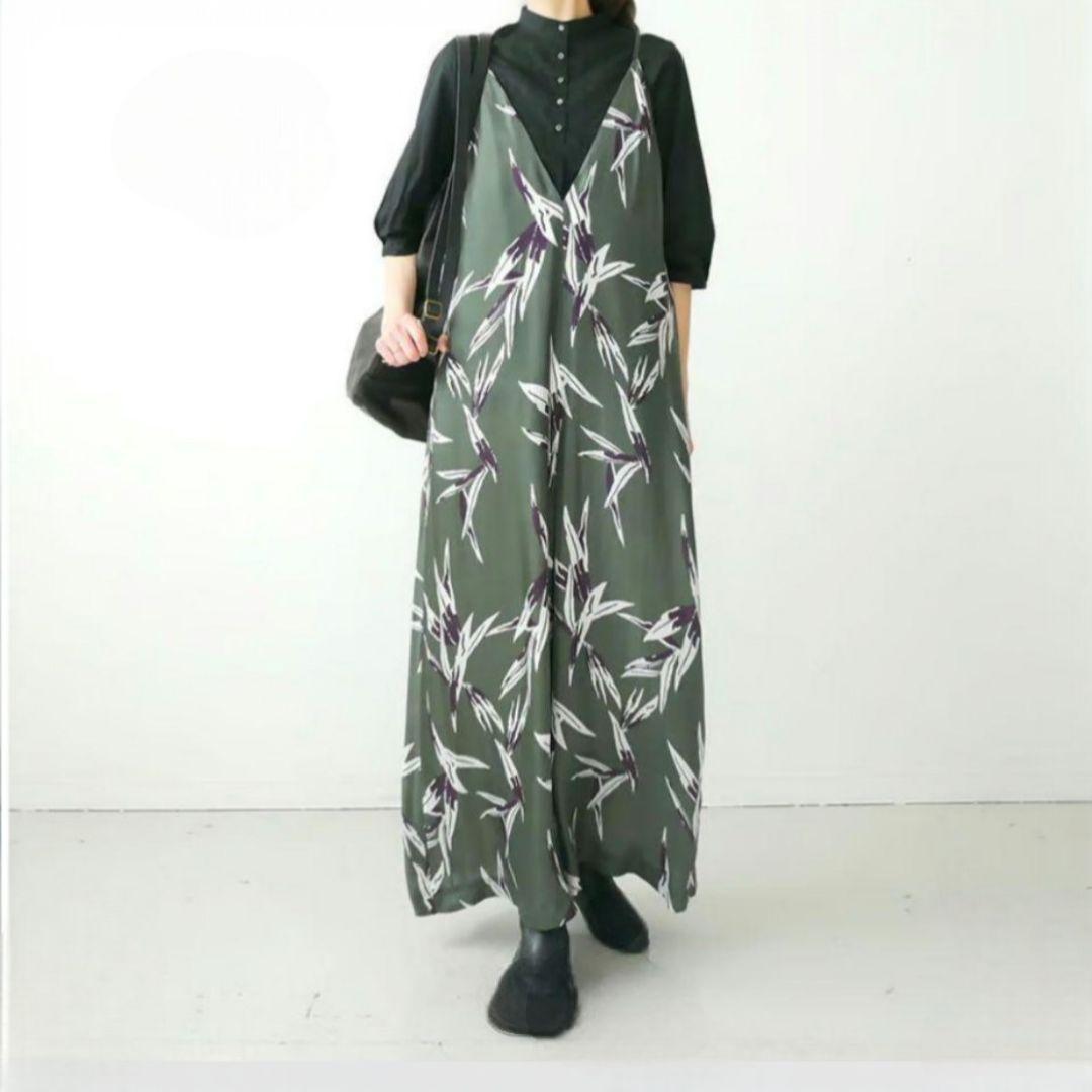 最終値下 SACRA（サクラ）リーフプリント パンツ サロペット 日本製 38