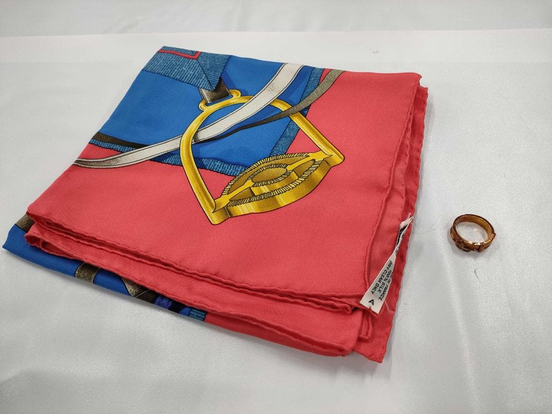 美品 HERMES エルメス カレ90 グランマネージュ スカーフ リング付き