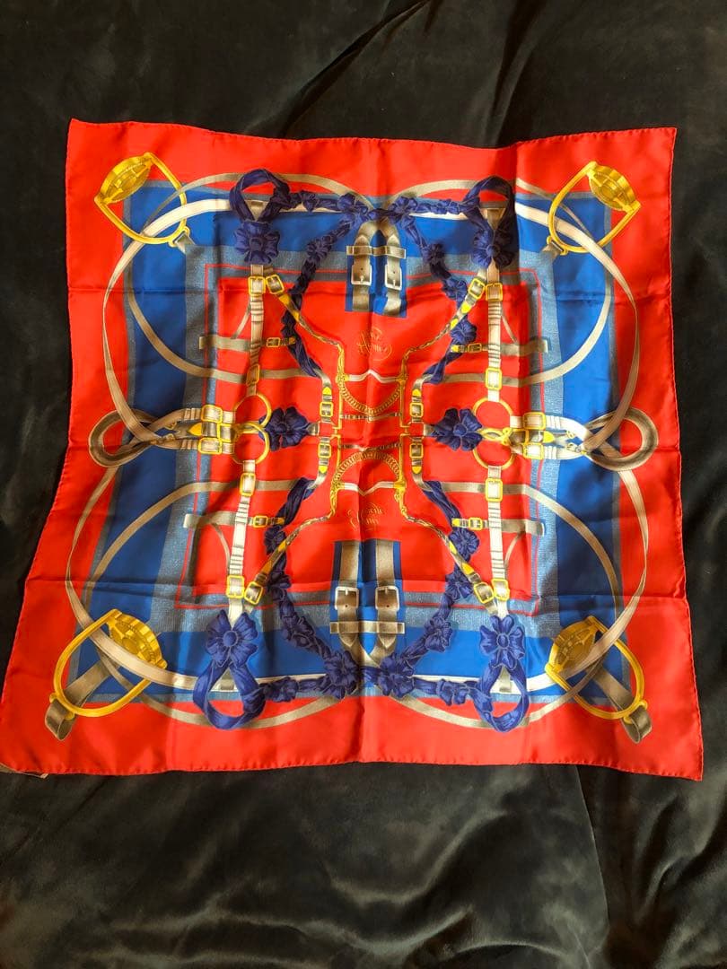 美品 HERMES エルメス カレ90 グランマネージュ スカーフ リング付き