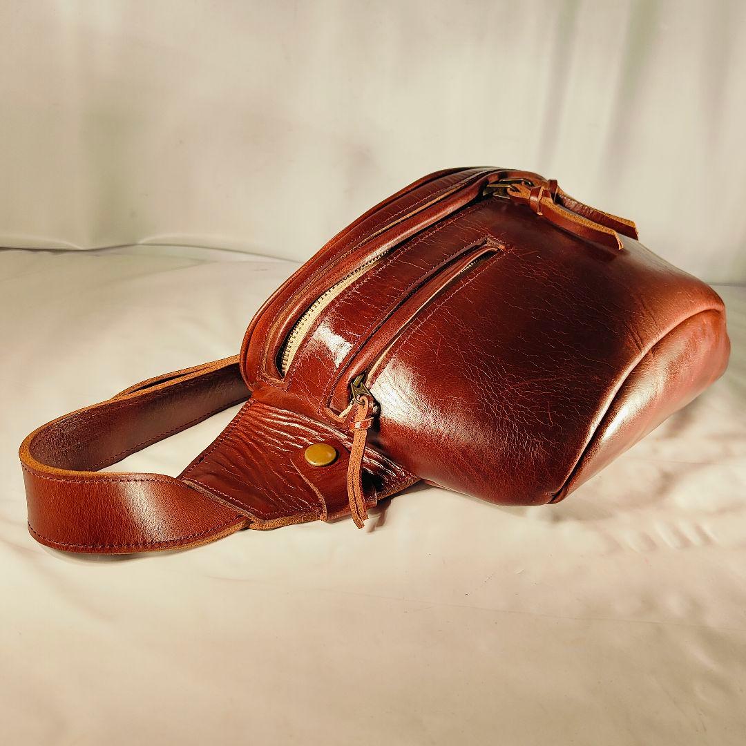 割引価格中【極上完売品】The child mind 高級極厚革ボディバッグ