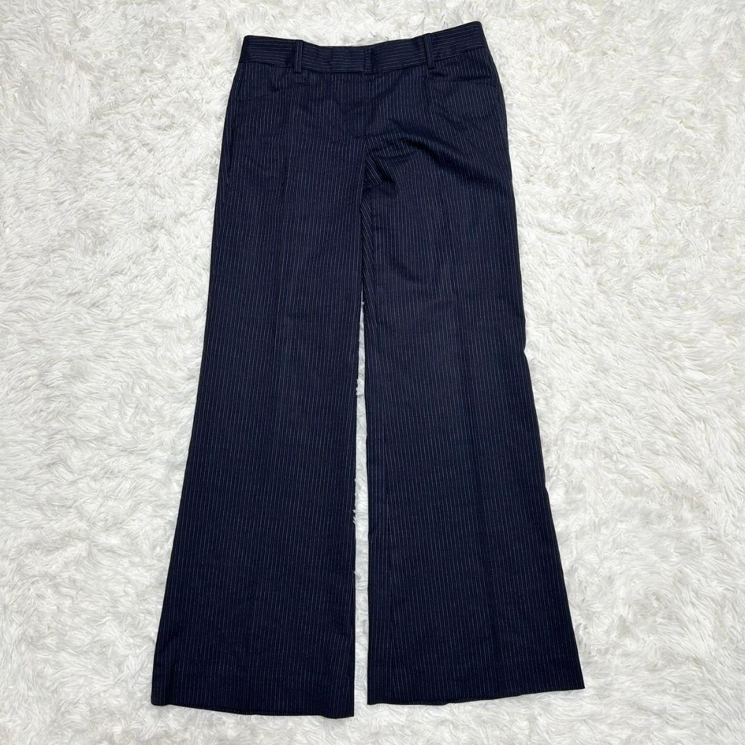 【美品】セオリーリュクス スーツ セットアップ ストライプ ネイビー シルク混