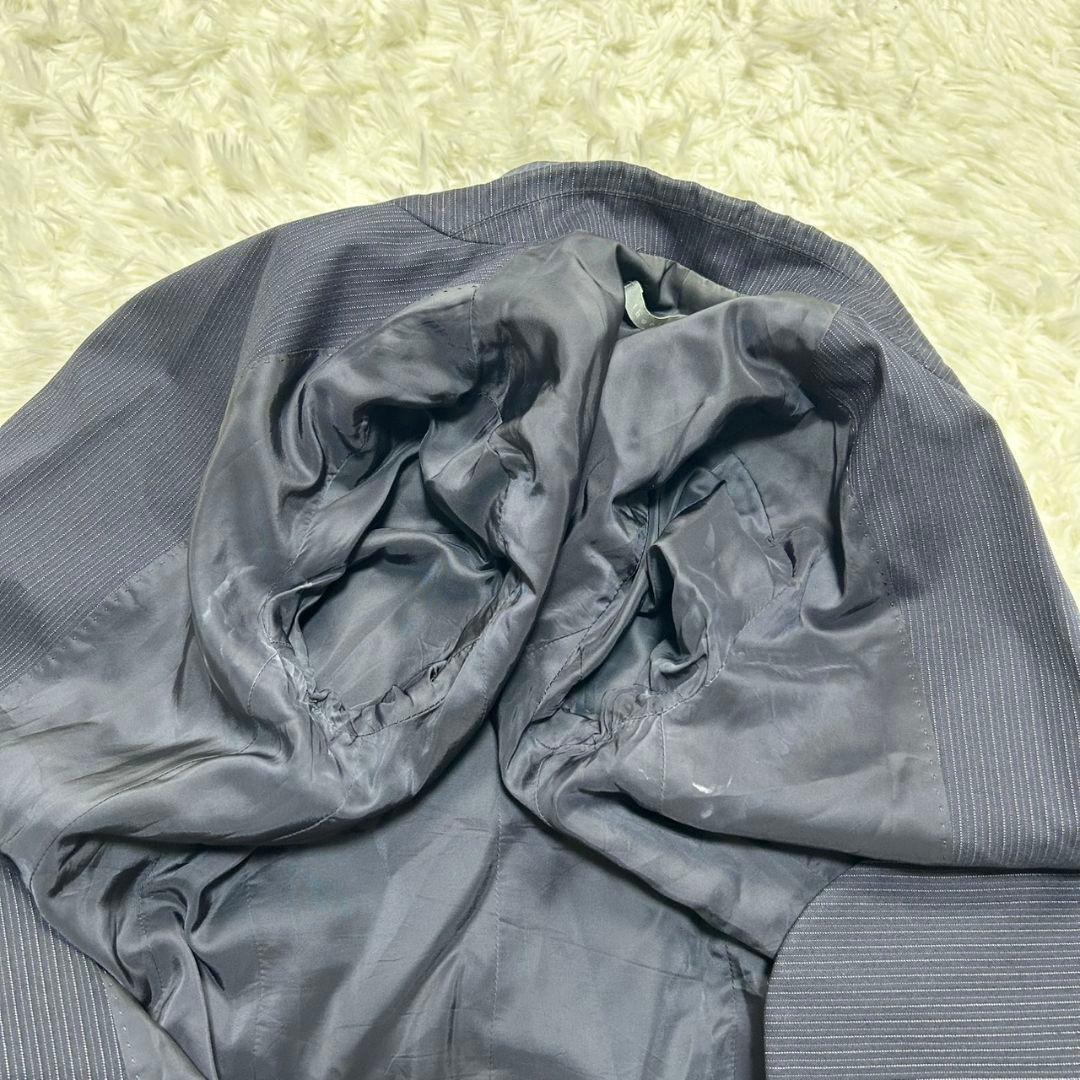 【美品】セオリーリュクス スーツ セットアップ ストライプ ネイビー シルク混