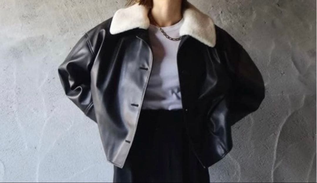 epa エコレザージャケット　ボア取り外し可能付き　黒