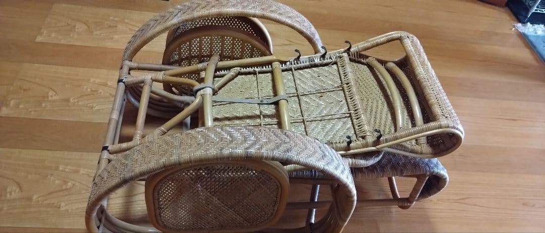 籐　ラタン　椅子 リクライニングチェア