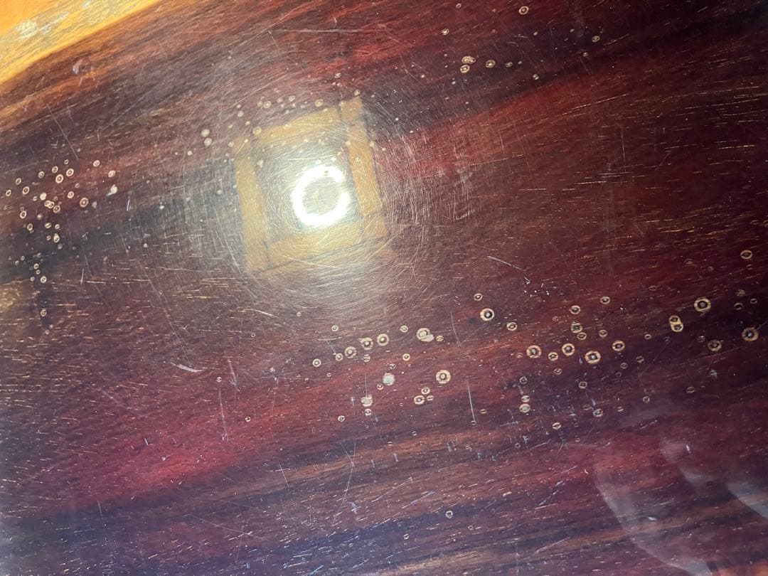 カリン材　花梨　一枚板　和テーブル　塗装済　脚取り外し可　送料込み