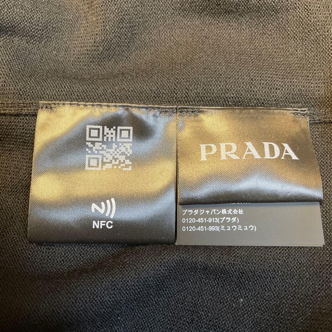 週末値下‼️超美品‼️PRADA★プラダ★ジップニット★48★黒★ウール★22AW