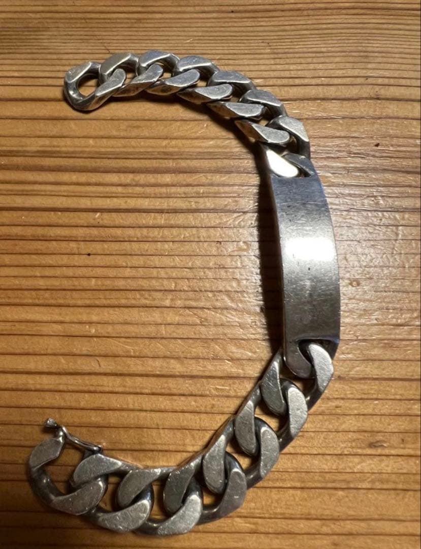 シルバー製 ヴィンテージIDブレスレット104g