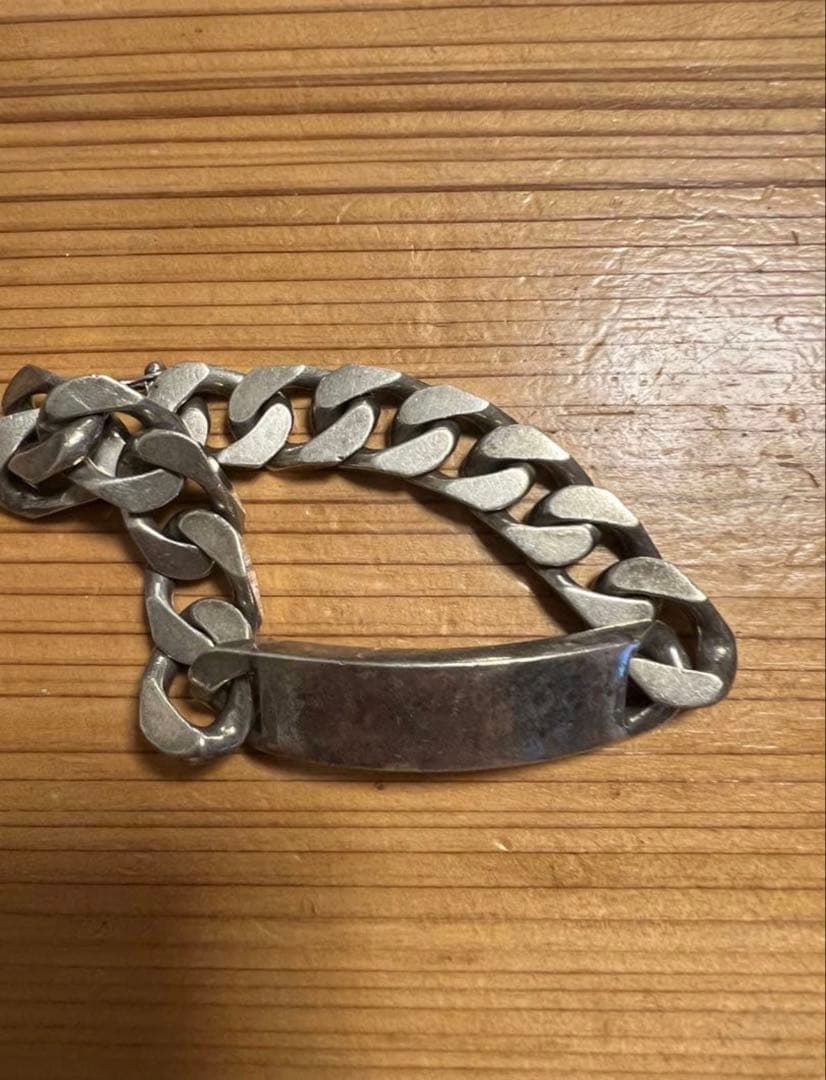 シルバー製 ヴィンテージIDブレスレット104g