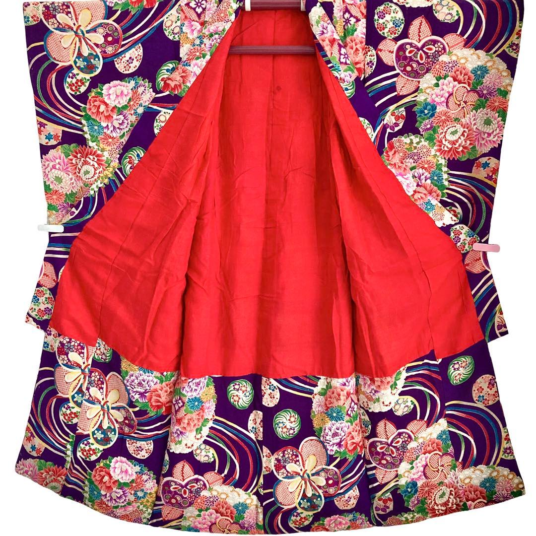 アンティーク  女の子  子供着物  紫  NO6