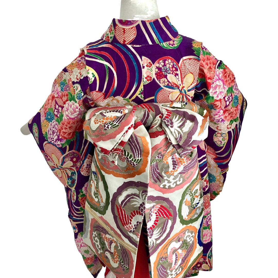 アンティーク  女の子  子供着物  紫  NO6