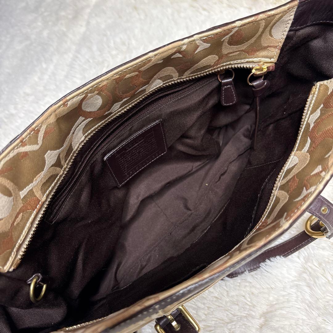 コーチ トートバッグ パッチワーク ブラウン y2k ゴールド金具