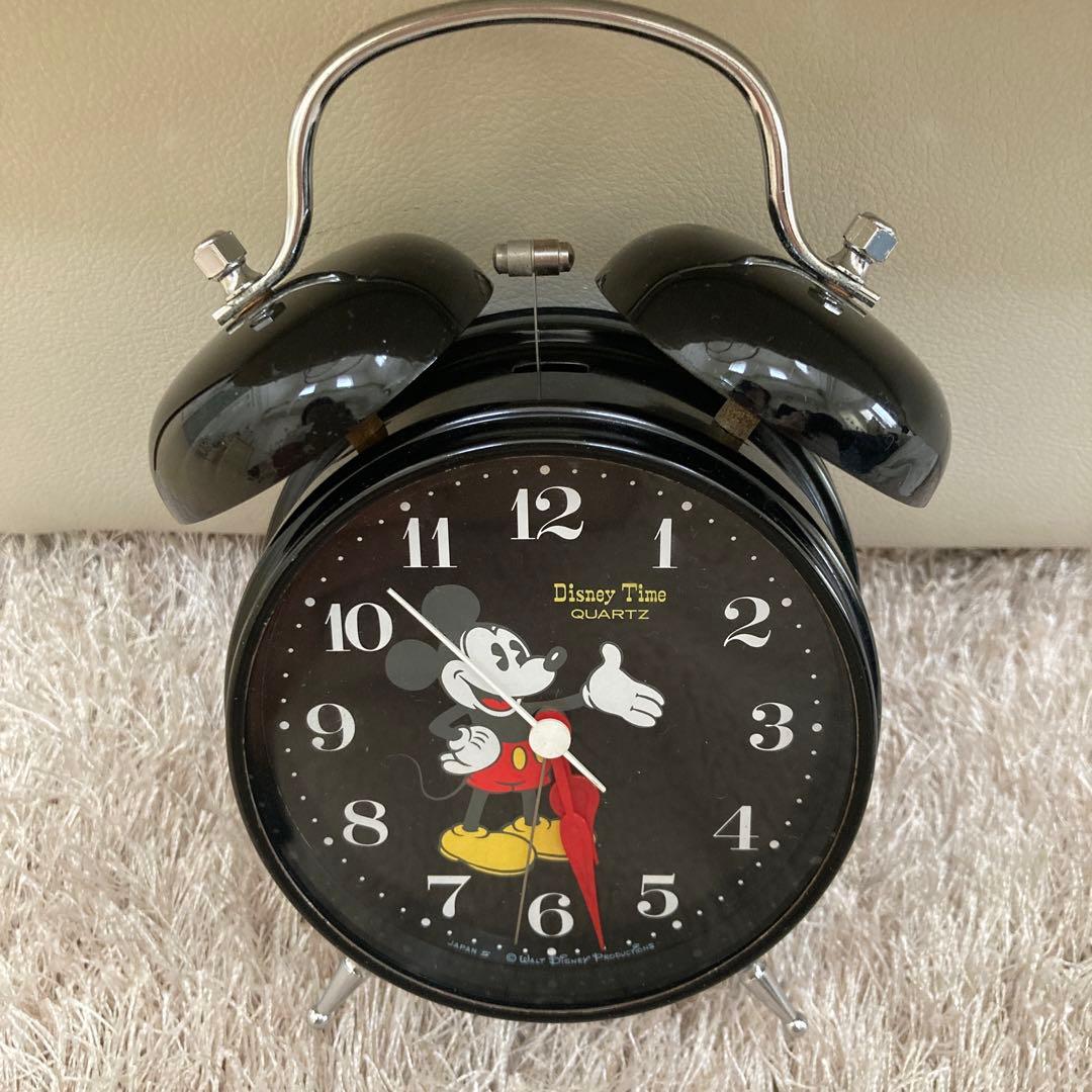 ディズニータイム 目覚まし時計　昭和レトロ　ミッキーマウス時計　日本製