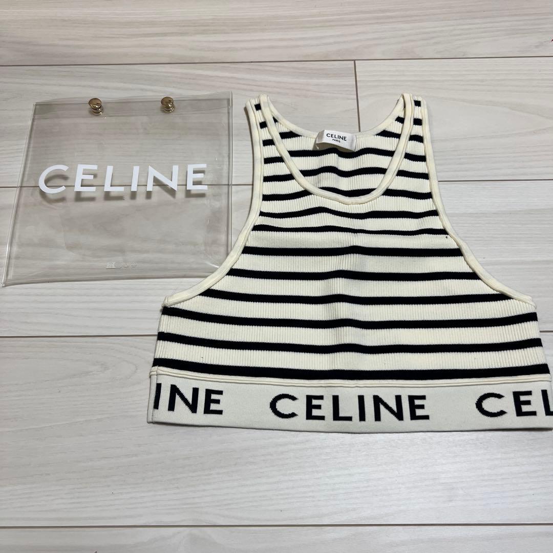 セリーヌ CELINE アスリート ブラ メッシュ クリーム ネイビー
