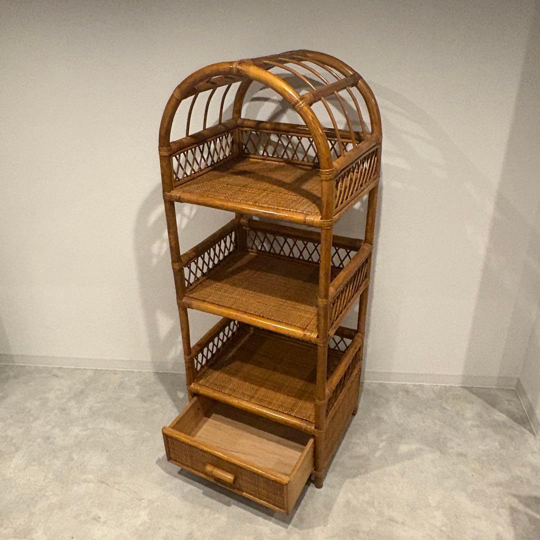 ラタンラック　アーチ型　オープルシェルフ