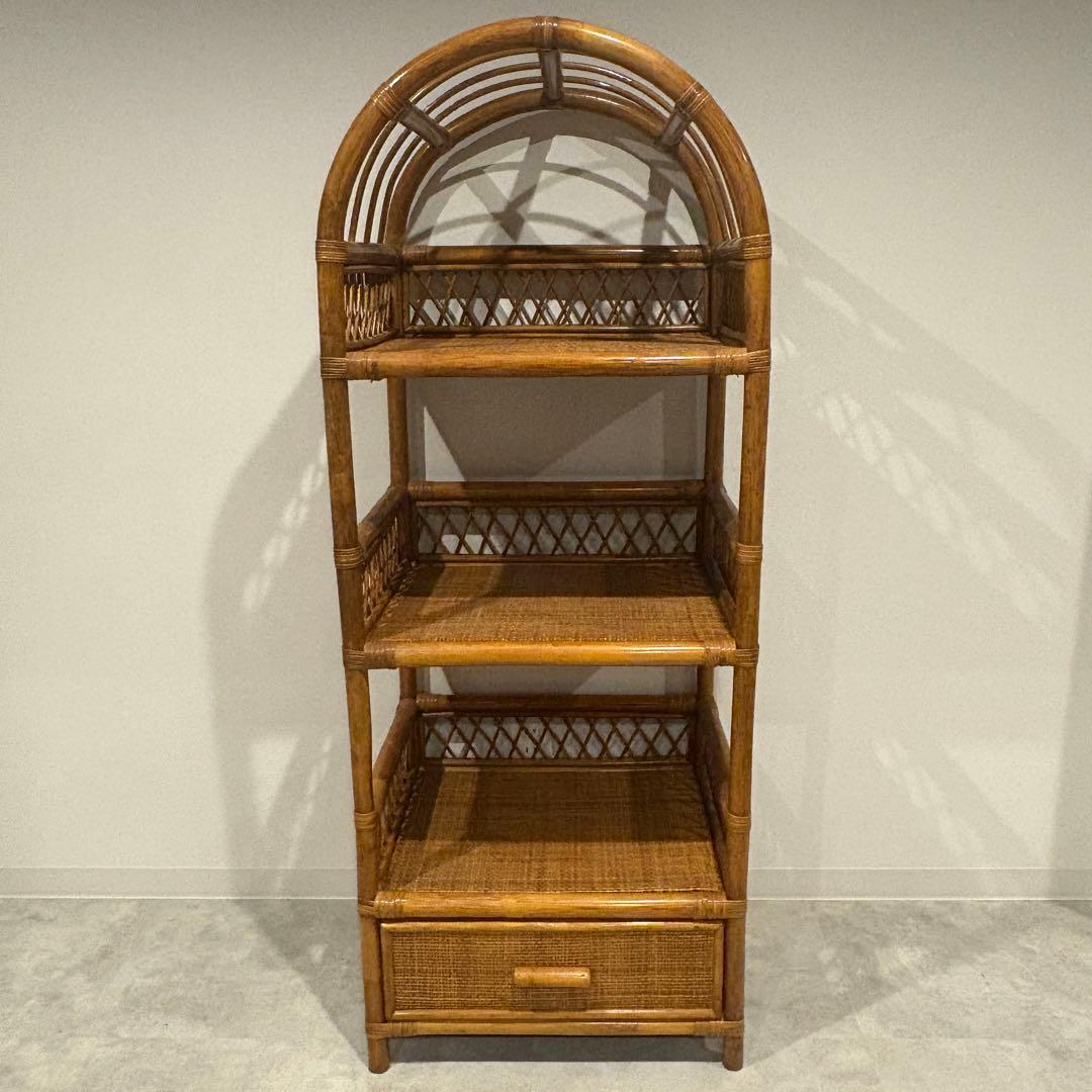 ラタンラック　アーチ型　オープルシェルフ