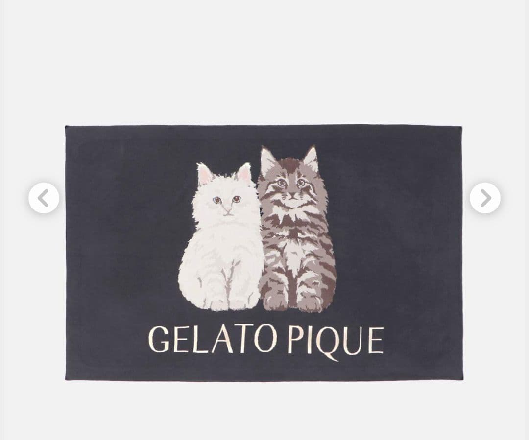 完売品！新品　ジェラートピケ ツインキャットジャガードブランケット　毛布　膝掛け