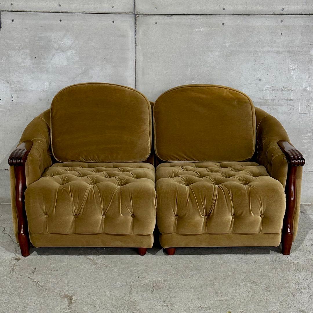 ✦70s✦マルニ木工  ソファ 3脚セット ベロア生地 その①