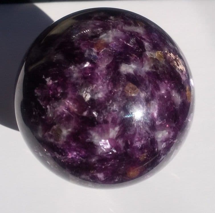 セール　レピドライトシリカ スフィア　クリスタル台座付き